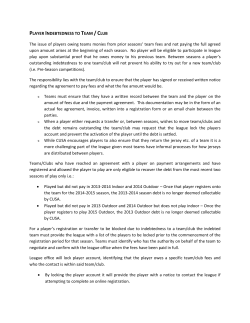 Player Indebteness Procedure