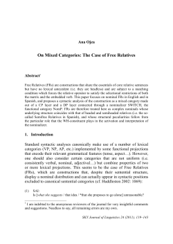 On the structure of mixed projections: the case of Free Relatives
