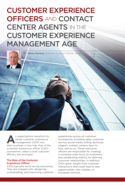 Customer Experience Officers and Contact Center Agents in