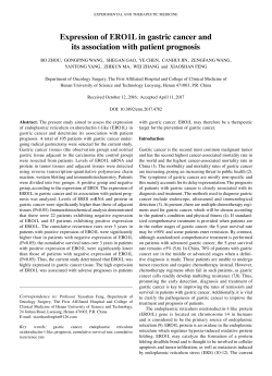 Expression of ERO1L in gastric cancer and its association with