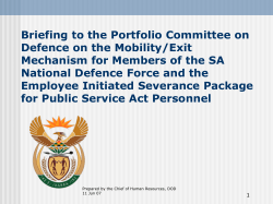 MEM AND EISP as at 31 May 2007: Approved by Minister of Defence