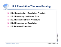 12.2 Resolution Theorem Proving
