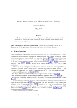 Orbit Equivalence and Measured Group Theory