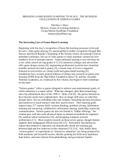 Bringing Game-Based Learning To Scale