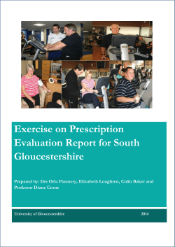 Exercise on Prescription Evaluation Report for South Gloucestershire