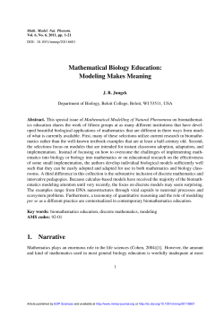 Mathematical Biology Education: Modeling Makes Meaning