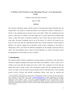 A Market with Frictions in the Matching Process: An Experimental