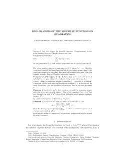 SIGN CHANGES OF THE LIOUVILLE FUNCTION ON