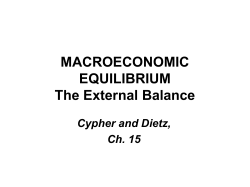 MACROECONOMIC EQUILIBRIUM The External Balance