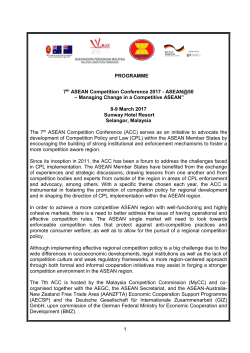 Detailed Agenda - The 7th ASEAN Competition Conference
