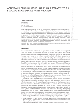 agent-based financial modelling as an alternative