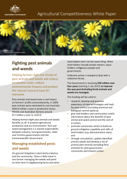 Fighting pest animals and weeds - Agricultural Competitiveness