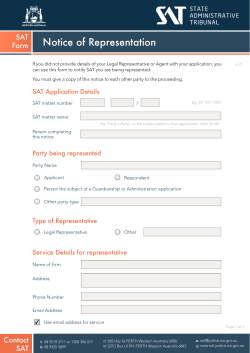 Legal Practitioner / Agent Notice of Representation Form