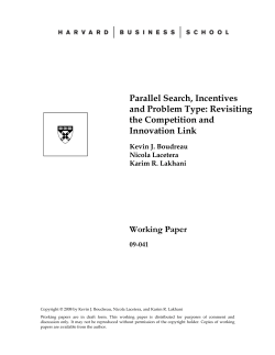 Parallel Search, Incentives and Problem Type