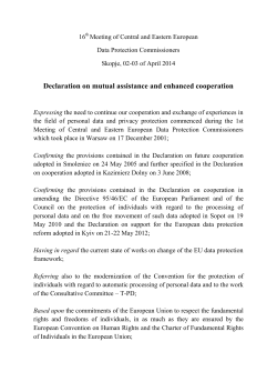 Declaration on mutual assistance and enhanced cooperation