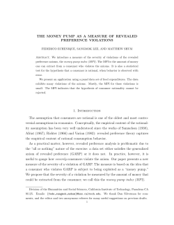 THE MONEY PUMP AS A MEASURE OF REVEALED