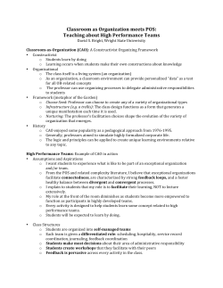 Classroom as Organization meets POS: Teaching about High