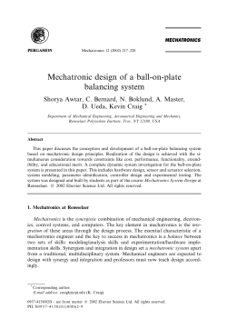 Mechatronic design of a ball-on-plate balancing system