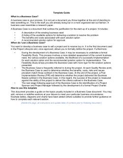 Business Case Template