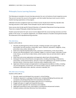 Philosophy Course Learning Outcomes