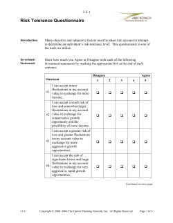 Risk Tolerance Questionnaire - Abby Kovach Financial Planning, LLC
