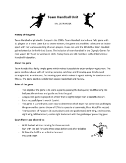 Team Handball Unit - Dover Union Free School District