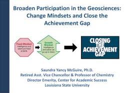 Geoscience Midset: Broaden Participation in the