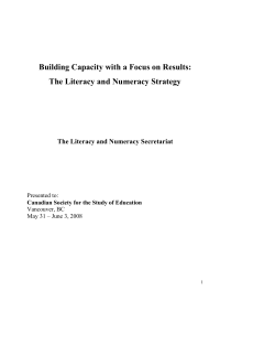 Building Capacity with a Focus on Results: The Literacy and
