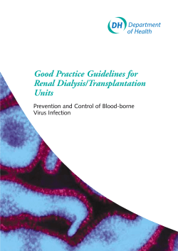 Good Practice Guidelines for Renal Dialysis/Transplantation Units