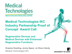 Medical Technologies IKC Industry Partnership Proof of Concept