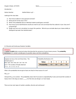 continuous random variable X