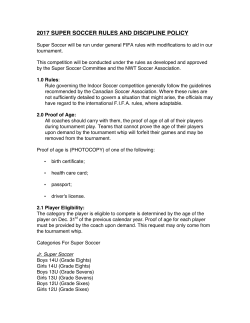 2017 super soccer rules and discipline policy