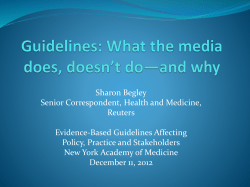 Guidelines - The Section on Evidence Based Health Care of The