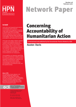 Concerning Accountability of Humanitarian Action