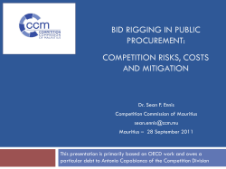 Bid Rigging in Public Procurement:Competition Risks, Costs