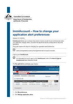 ImmiAccount &ndash; How to change your application alert preferences