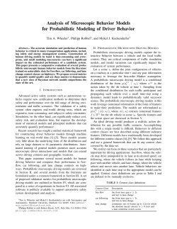 Analysis of Microscopic Behavior Models for Probabilistic Modeling