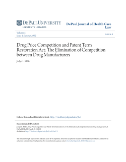 Drug Price Competition and Patent Term