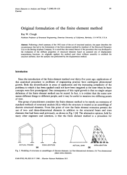 Original formulation of the finite element method