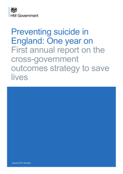 First annual report on the cross-government outcomes strategy to