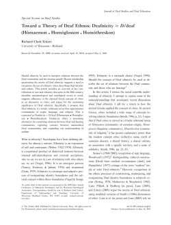 Toward a Theory of Deaf Ethnos