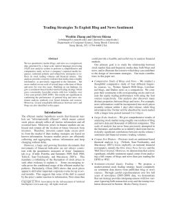 Trading Strategies To Exploit Blog and News