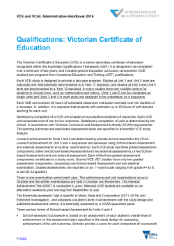 Qualifications: Victorian Certificate of Education