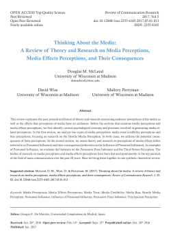 A Review of Theory and Research on Media Perceptions, Media