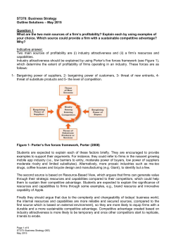 ST370: Business Strategy Outline Solutions &ndash; May 2015 Question 1