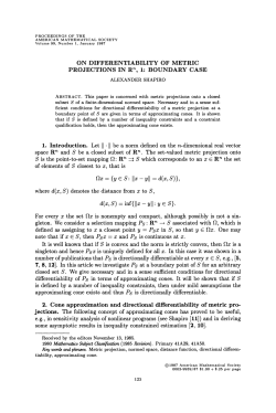 ON DIFFERENTIABILITY OF METRIC PROJECTIONS IN Rn, 1
