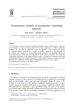 Econometric models of asymmetric ascending auctions