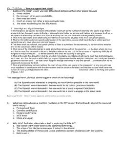 Ch. 17-18 Quiz - You are a great test taker! 1. Sailing in the Indian