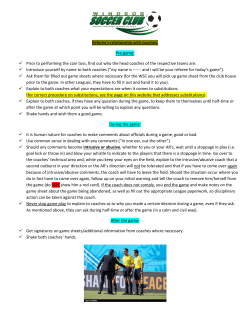 Referee`s relationship with coaches. Pre