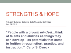 Instilling Hope - California State University, Northridge